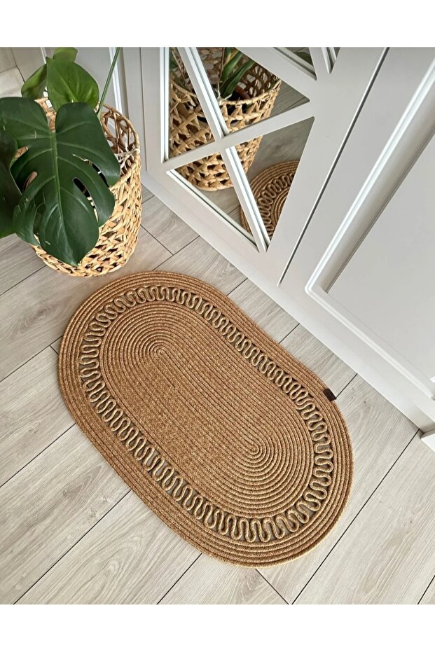 Jute Straw Patterned Door Mat, Bathroom Mat, Straw Carpet, Balcony Mat, Jute Mat