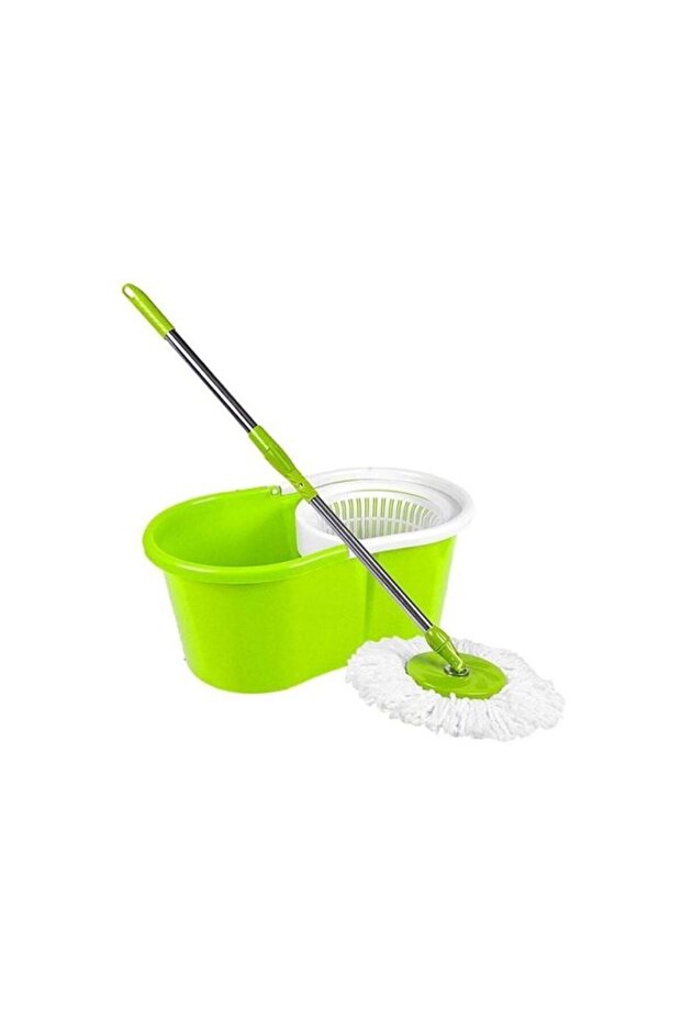 360 Degree Spin Circular Mop With Bucket Green/White