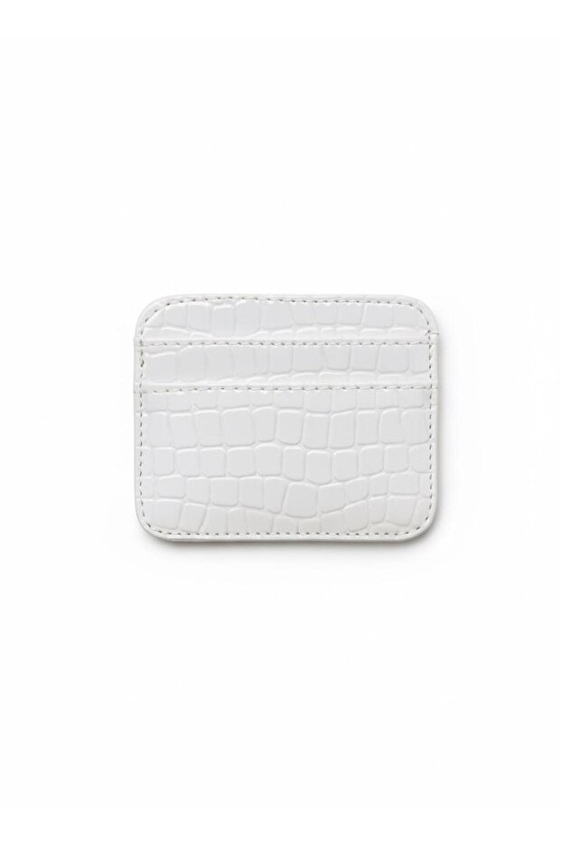 Croco Pattern Shiny Faux Leather Double-Sided Women's Card Holder (Shipped in Box)