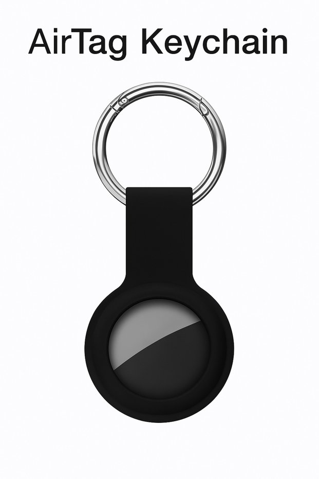 Airtag Compatible Keychain Orange - Black