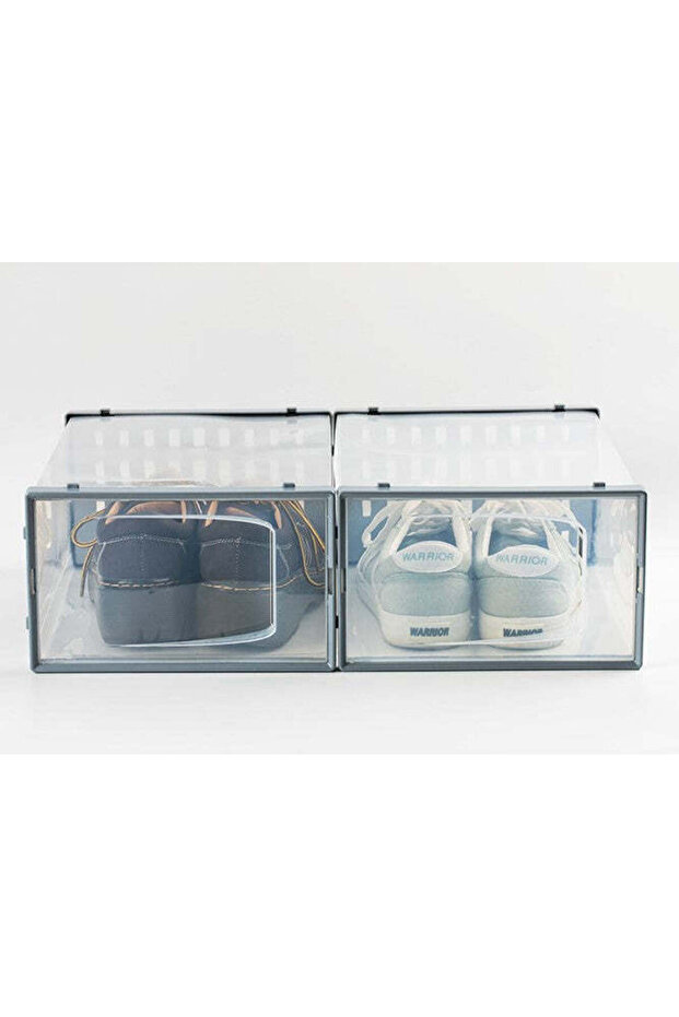 Stackable shoe storage box, transparent, ventilated, breathable - 4