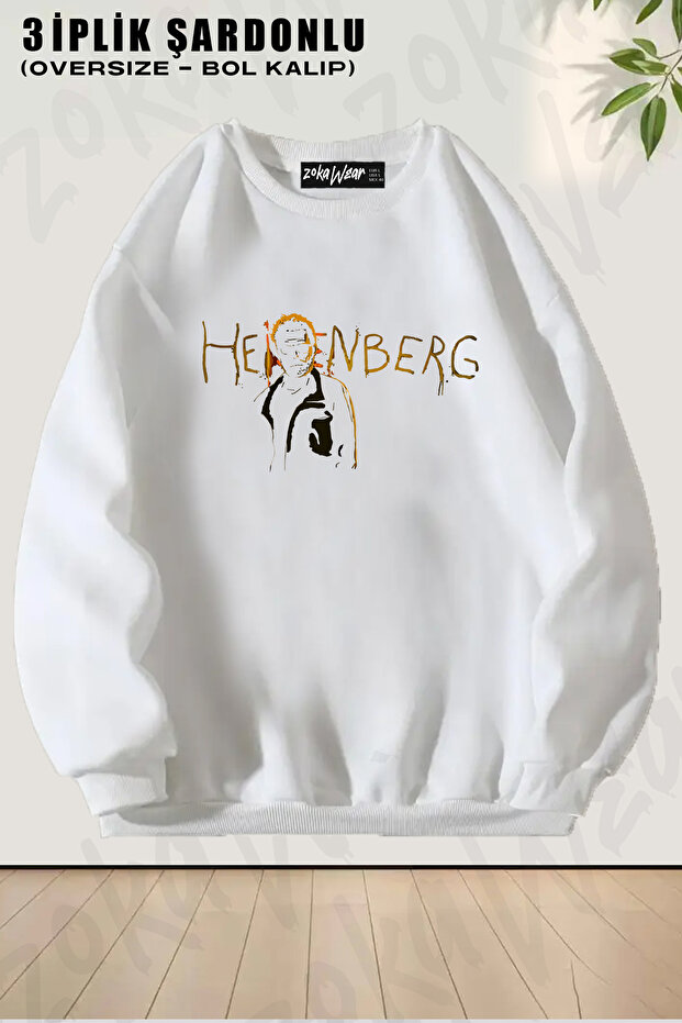 Unisex Loose Fit Breaking Bad Heisenberg Printed Design Oversized Crew Neck Sweatshirt