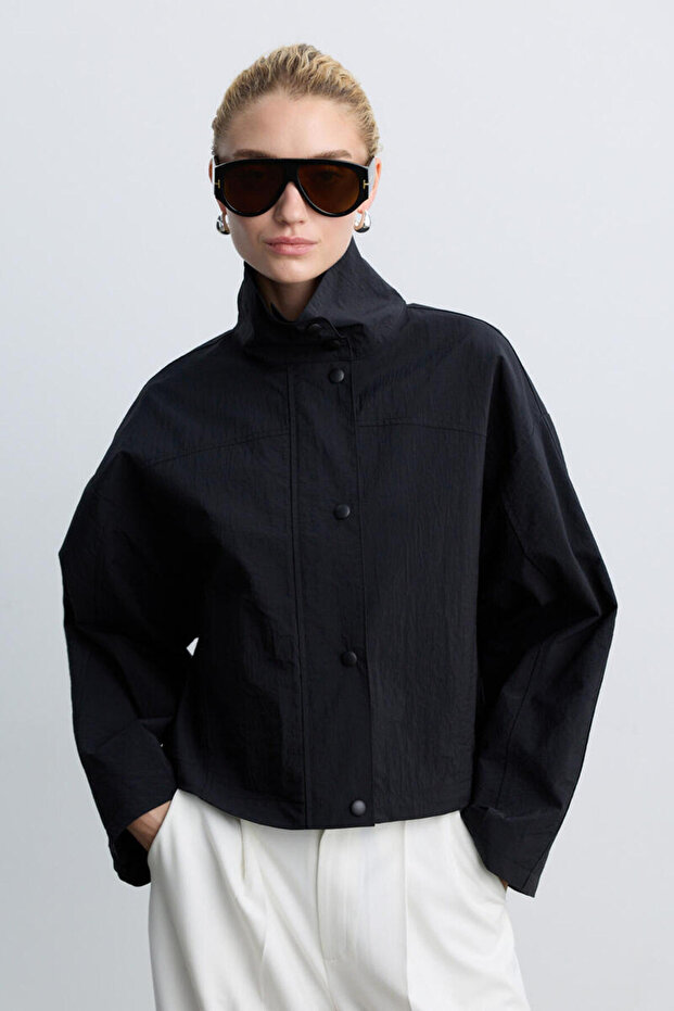 SİYAH DİK YAKA CEKET - 3