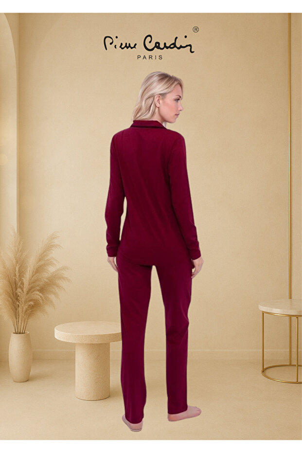 Kadın Giyim Pamuklu & Modal Uzun Kol Kutulu 2 Adet Gömlek Pijama Takımı (Modal Şort Hediyeli) - 2