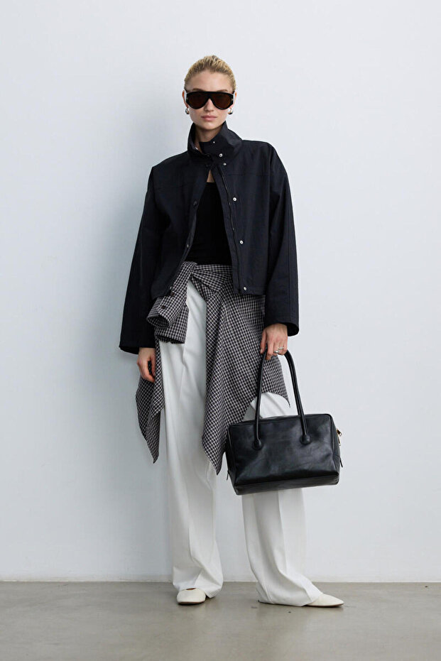 SİYAH DİK YAKA CEKET - 4