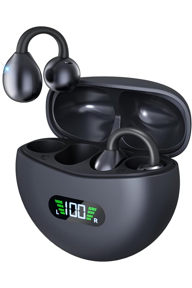 Open Ear Clip Wireless Earbuds Bluetooth 5.4, 30H Play, Bone Conduction