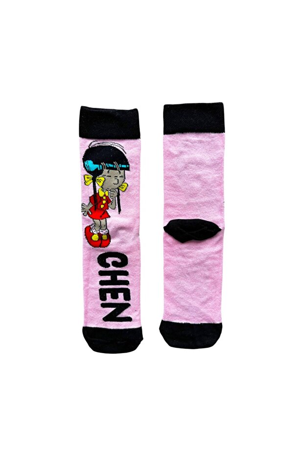 جوارب تشين الوردية السوداء - 1