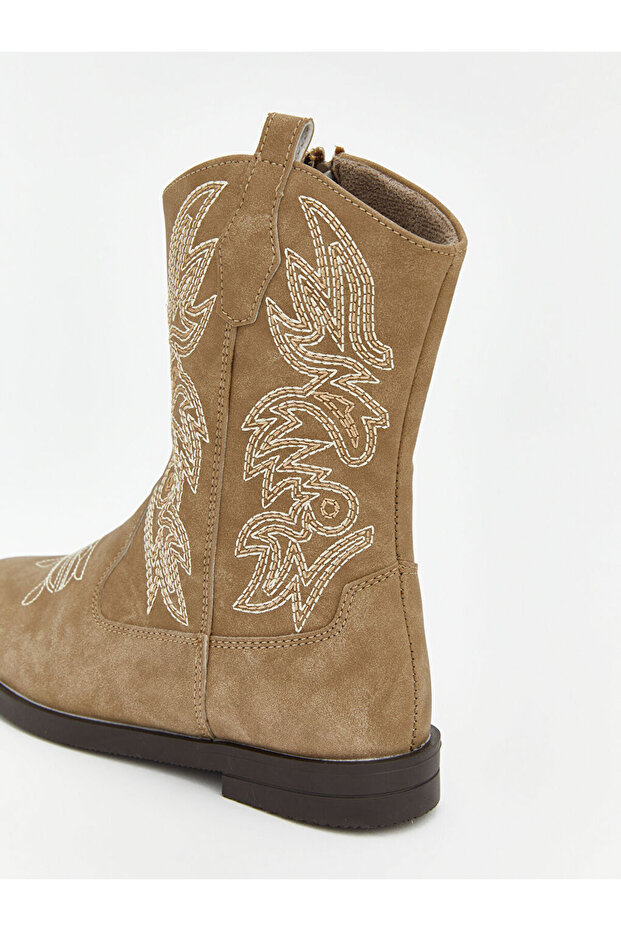 Süet Görünümlü Kız Çocuk Kovboy Bot - 5