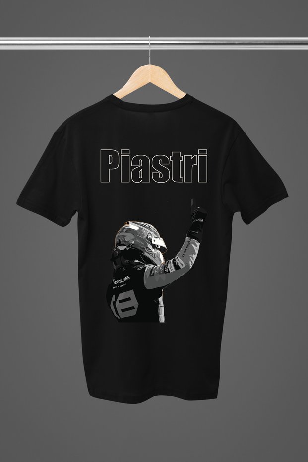 Oscar Piastri Printed Cotton Short Sleeve Regular Fit F1 T-Shirt