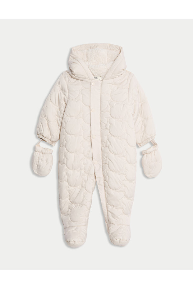 Kapitone Kapüşonlu Kar Tulumu (0-3 Yaş) - 1