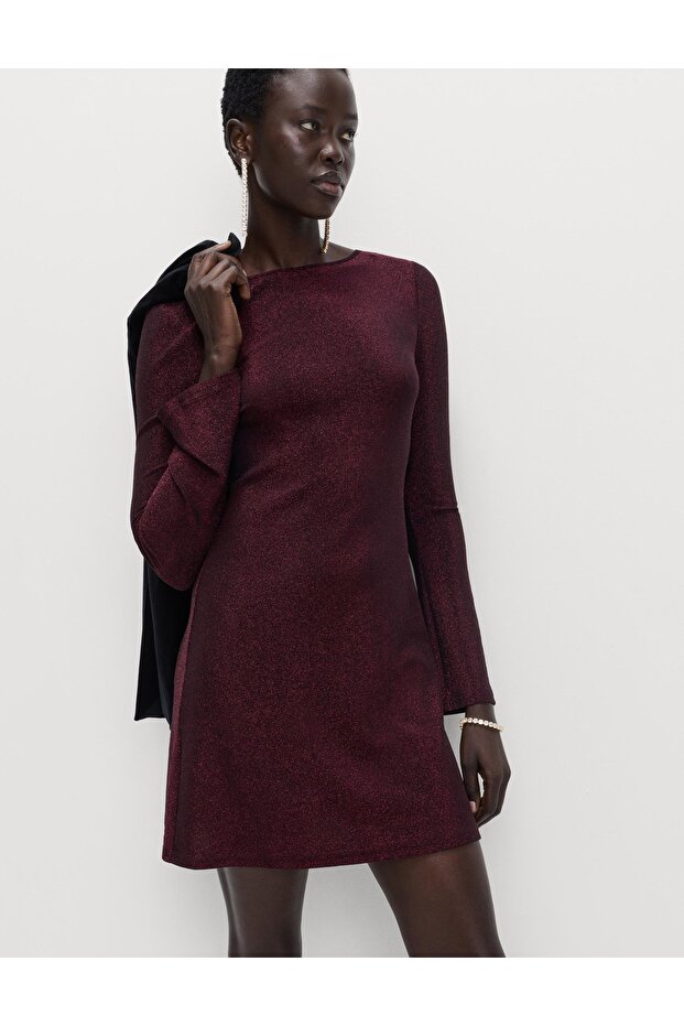 Parıltılı Mini Elbise - 1