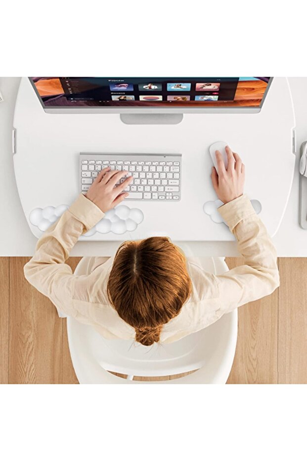 Memory Foam Wrist Rest and Mouse Pad Set - 2 Pieces, Cloud Memory Cotton, One Size - 2