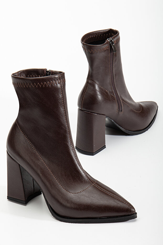 Lenora Topuklu Sivri Burun Bot - 7