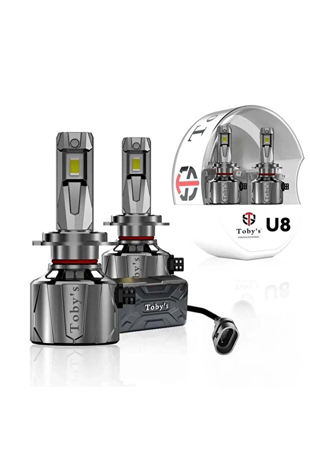 مصباح أمامي LED U8 من Toby's بقوة 75 واط/القطعة 150 واط/الزوج 6500 كلفن