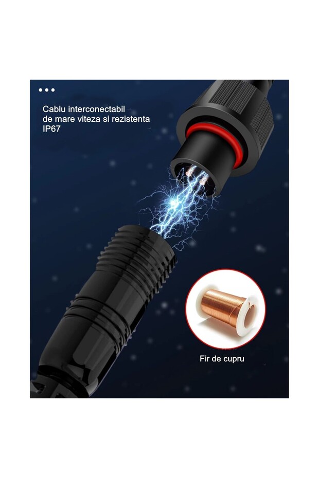 Set of 2 Solar LED Floodlights 200W, 322*2 LED, Motion Sensor, IP67, 30x24 cm, Black - 7