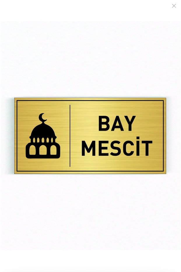 Mr. Mescit Gold Color Metal Plate 20X10 cm Door Sign
