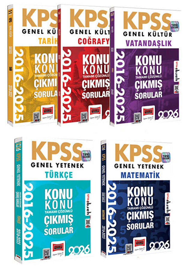 Yargı Yayınları 2026 KPSS GK-GY Tüm Dersler Konu Konu 10 Yıl Çıkmış Sorular (5 Kitap)