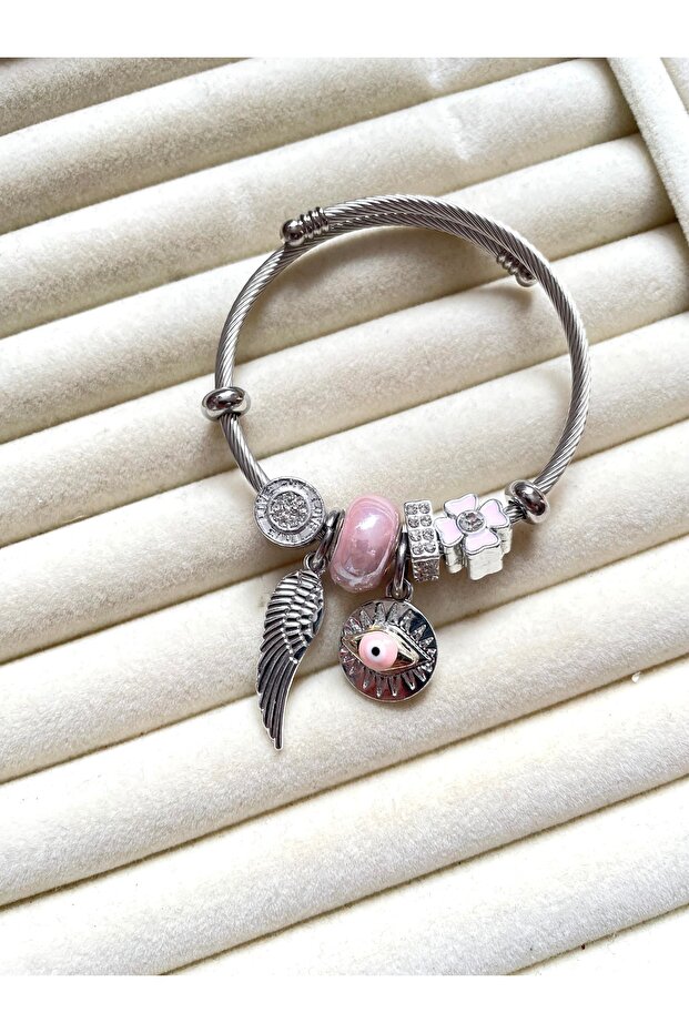 Steel Charm Bracelet