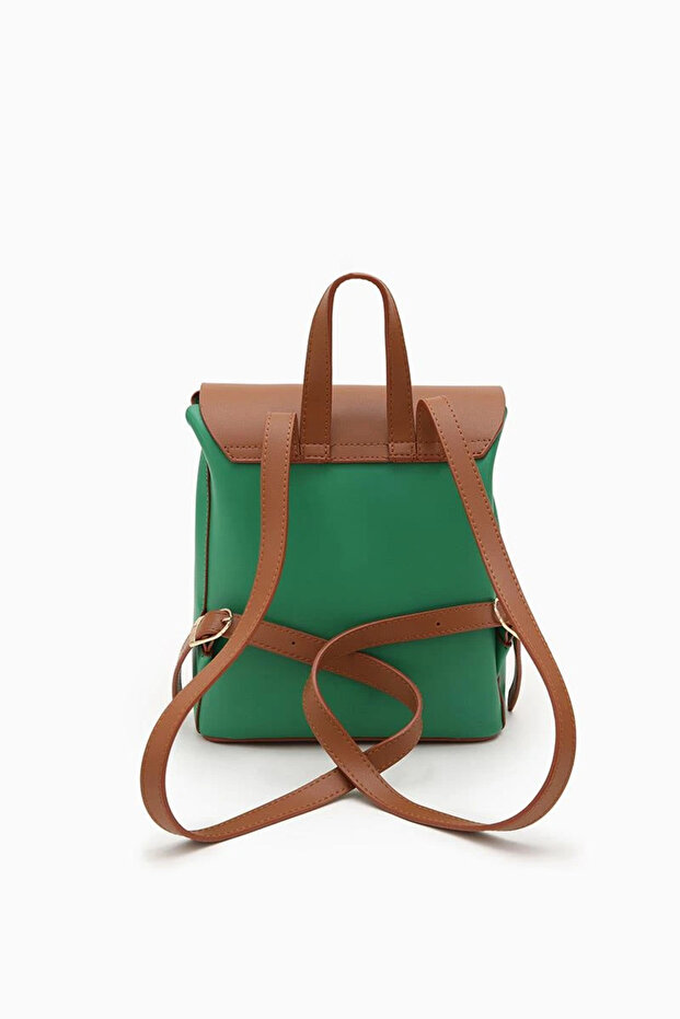 Double Color Backpack-Green - 2