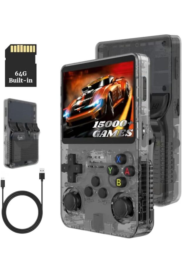 R36S Retro Handheld Gaming Console – 64GB, 30,000+ Games, 3.5-inch IPS HD Screen