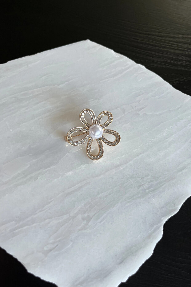 İncili Çiçek Broş - 3