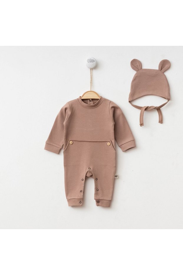 Children's Jumpsuit Cotton Hospital Release Gift Newborn Girl and Boy Baby Eared Beret Baby Jumpsuit