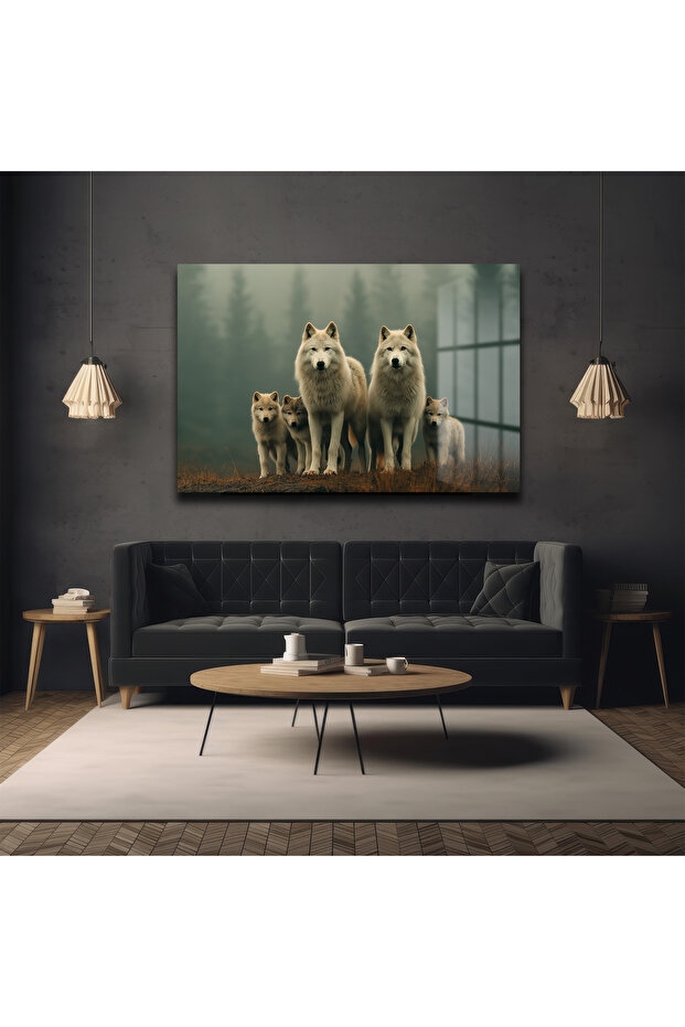 Kurt Ailesi Cam Tablo - 4