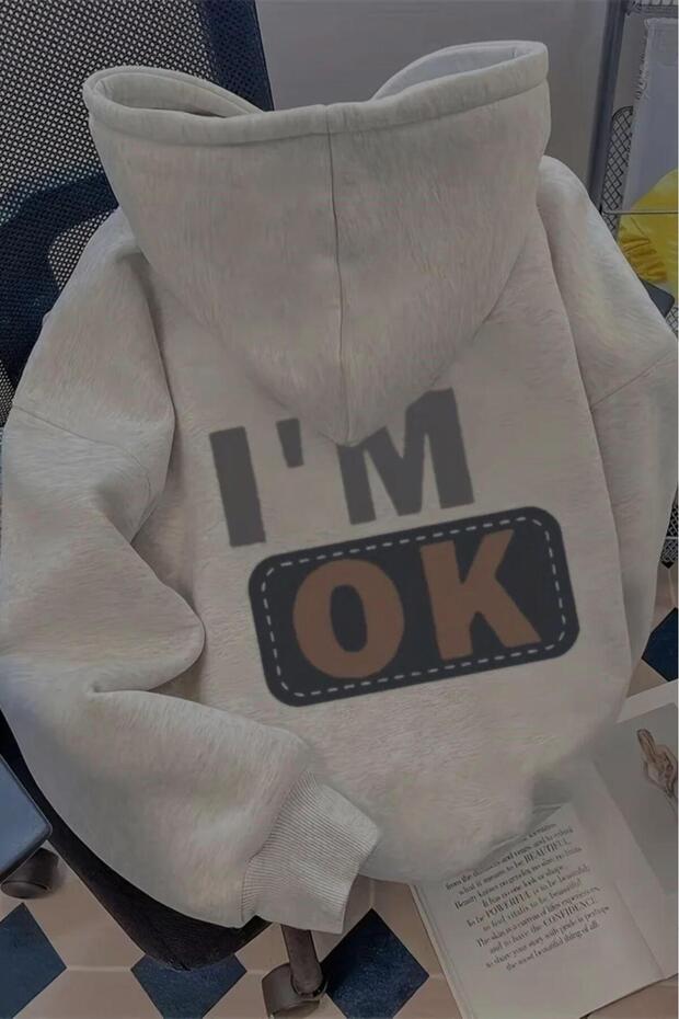 سويت شيرت I'm Ok Back B مطبوع مصنوع من القطن للجنسين