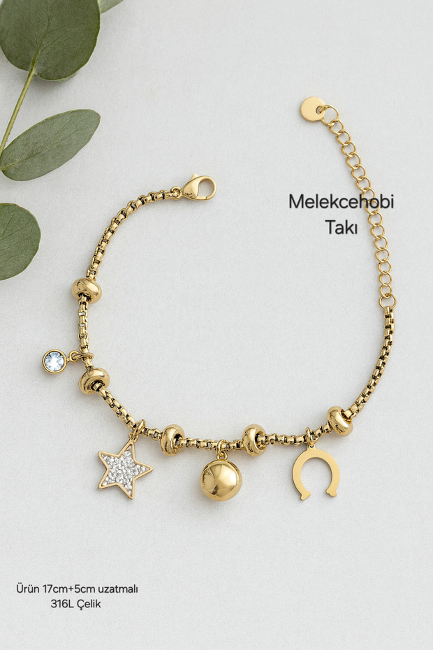 Women's 316L Steel Charm Lucky Bracelet Gold Color | Melekcehobi Jewelry