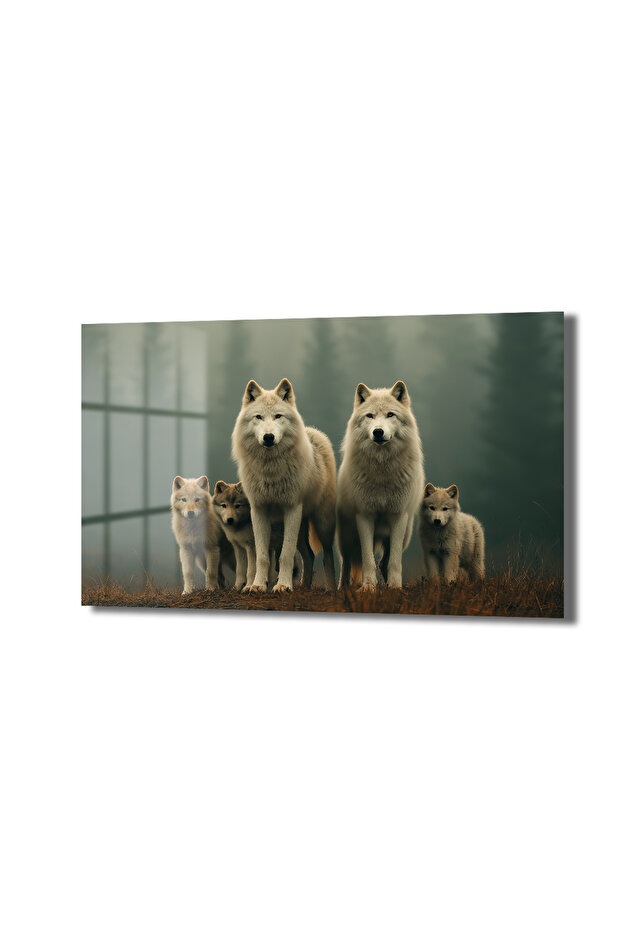 Kurt Ailesi Cam Tablo - 5