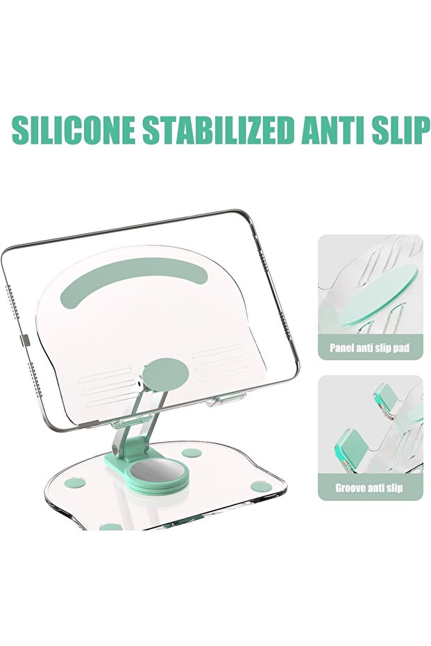 Acrylic Mobile & Tablet Stand — 360° Rotating, Foldable, Adjustable (4.7–13 in) - 3