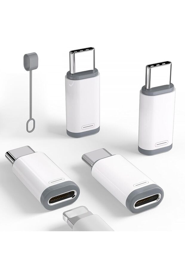 Lightning to USB-C Adapter (Lightning Female to USB-C Male) - 4-Pack, Charging & Data - 1