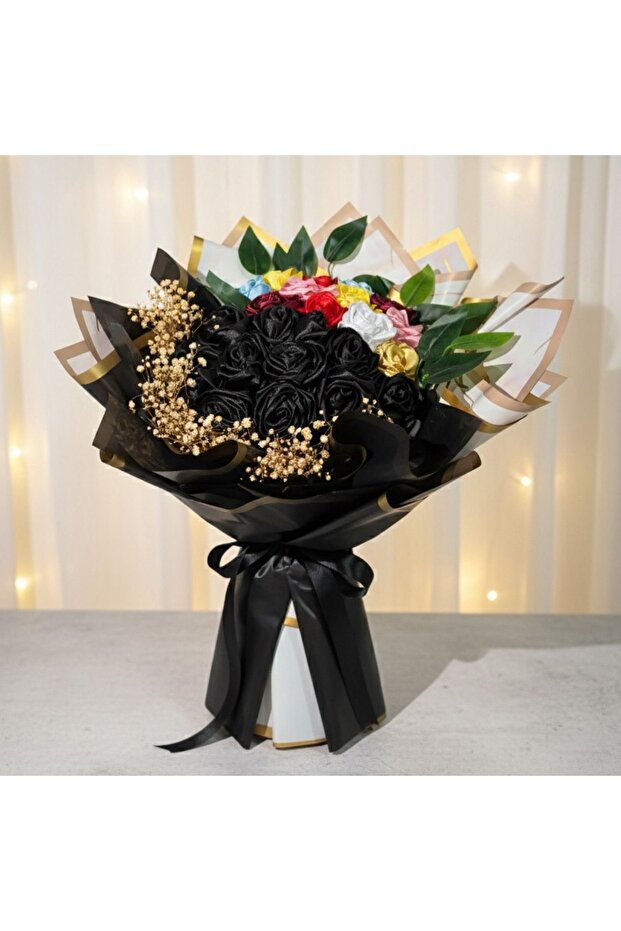 Solmayan senden önce ve senden sonra güleri yapay çiçek buketi led aydınlatmalı - 1