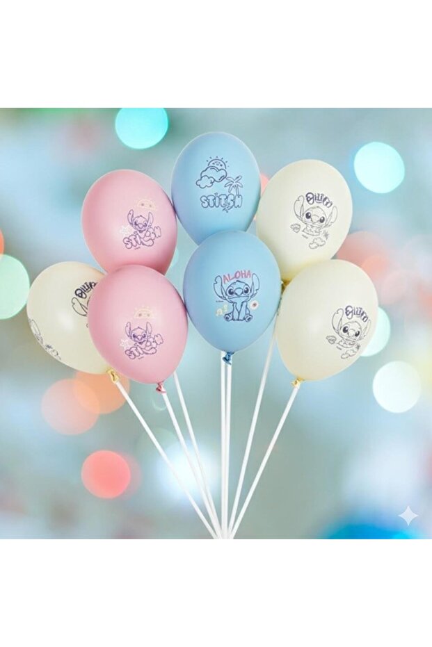 Printed Original Licensed Lilo Stitch (Stitch) 8-Piece Balloon 12 Inches 30 Cm. Only 8 Balloons