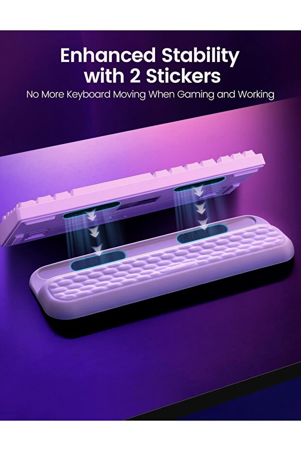 مسند معصم لوحة المفاتيح مع ملصقات - دعم معصم من إسفنج الذاكرة الناعم للوحات المفاتيح الميكانيكية - 2