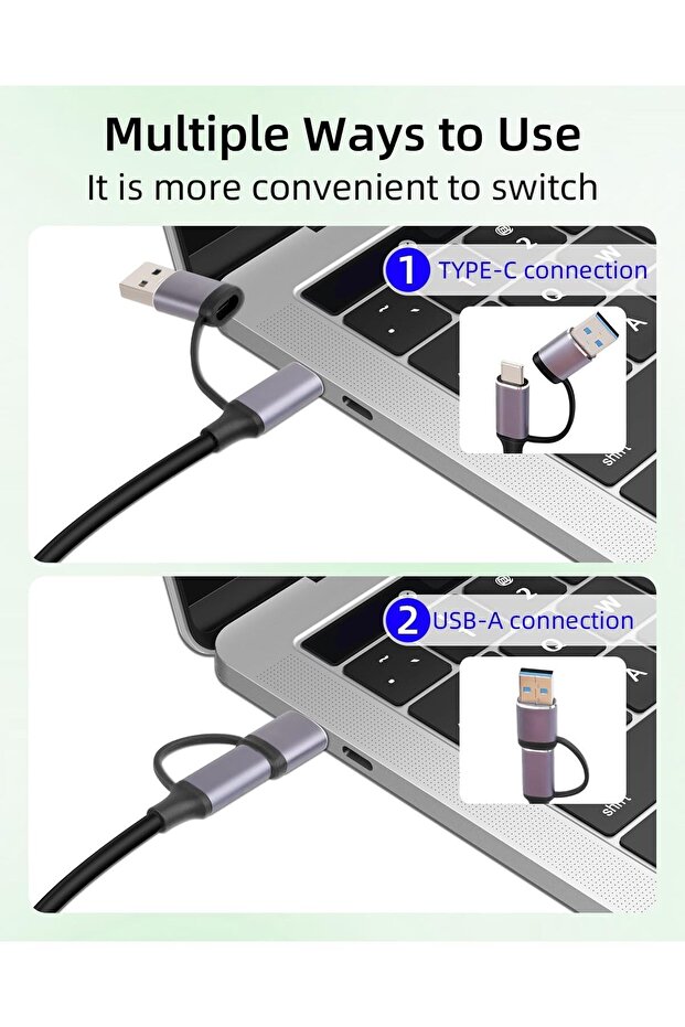 100W PD USB-C Fast Charging Coiled Cable with LED Display (2-in-1 A-to-C & C-to-C, 4ft) - 4
