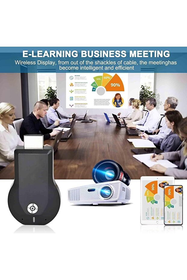 HDMI Wireless Display Adapter - WiFi 1080P Mobile Screen Mirroring Receiver Dongle to TV/Projector R - 4