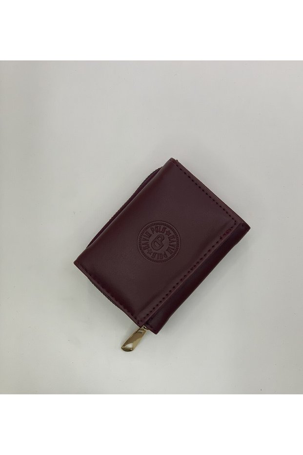 Women's Polo Embroidered Faux Leather Small Wallet 7X10Cm