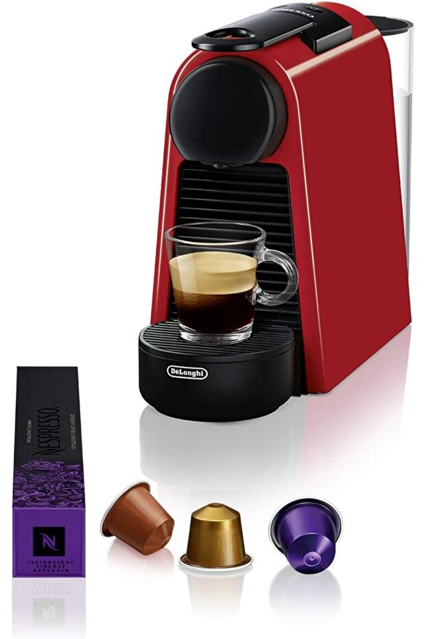 DELONGHI Essenza Coffee EN85 | DELONGHI Red Automatica | Coffee machine, ultra-compact design, 25 seconds. Heating time, 2 cup sizes, automatic. Shut-off, 19 bar pressure