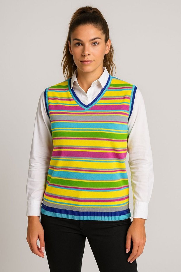 Lycra Cotton Striped Sports Sweater