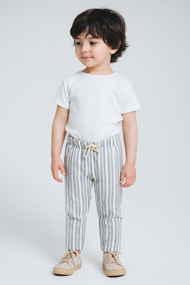 Baby Boy & Child Striped 100% Cotton Muslin Pants