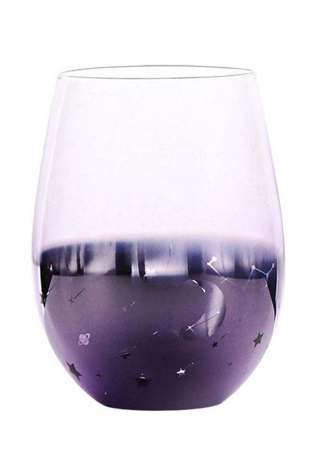 Egg Shaped Crystal Glass Purple/Clear