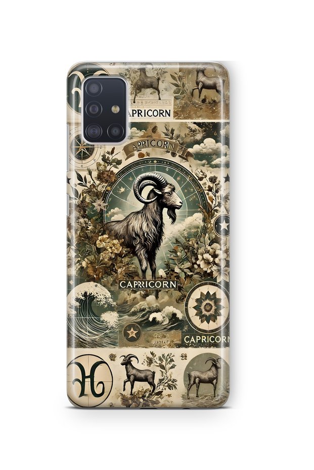 Samsung Galaxy A51 Compatible Capricorn Patterned Transparent Phone Case
