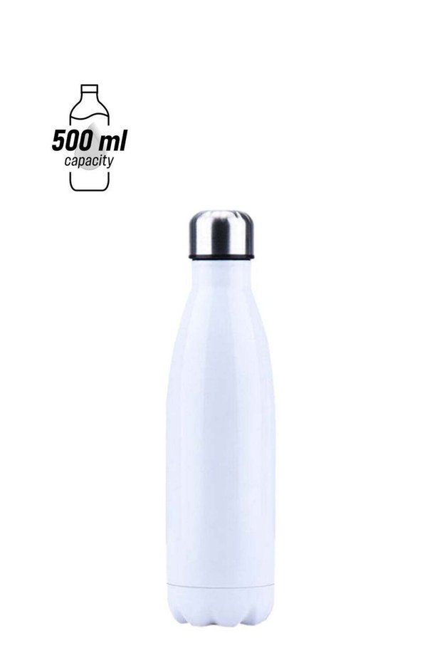 Vacuum Insulated Water Bottle White/Silver 26.5 x 7cm