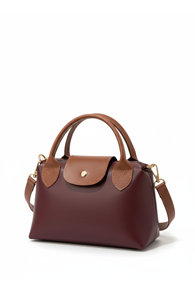 Burgundy women's shoulder and handbag
