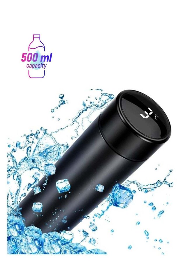 Intelligent Temperature Display Vacuum Insulated Water Bottle Black 500ml