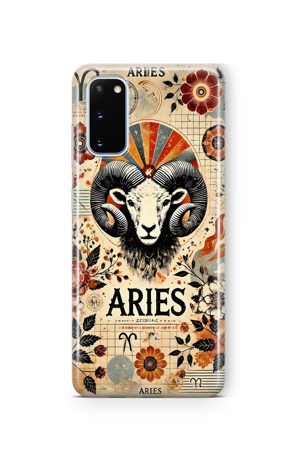 Samsung Galaxy S20 Compatible Aries Patterned Transparent Phone Case
