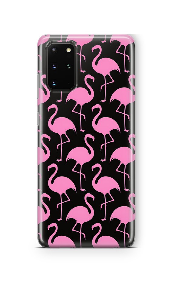 Samsung Galaxy S20 Plus Compatible Flamingo Patterned Transparent Phone Case