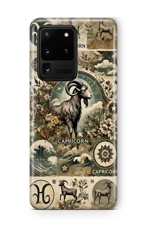 Samsung Galaxy S20 Ultra Compatible Capricorn Patterned Transparent Phone Case