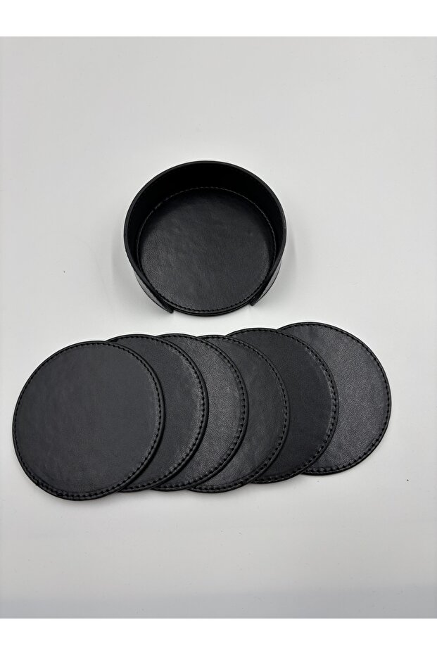 Leather 6-Piece Round Coasters